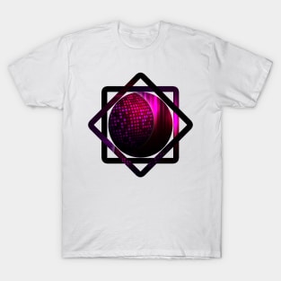 Disco Ball Abstract Design Graphic Typography White Design T-Shirt